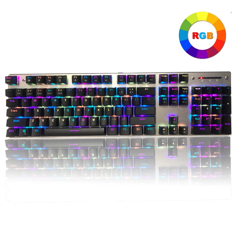 Оригинальная механическая клавиатура Metoo, светодиодный, с подсветкой, анти-привидение, 104 клавиш, синий переключатель, USB Проводная игровая клавиатура для геймера