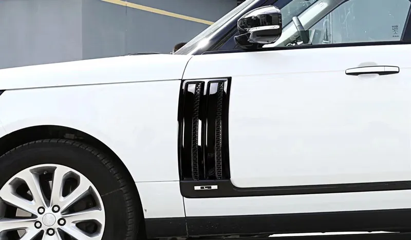 Для Land Rover Range Rover Vogue SVO- ABS глянцевый черный хром автомобильная Боковая дверь вентиляционные отверстия комплект отделка Аксессуары 2 шт