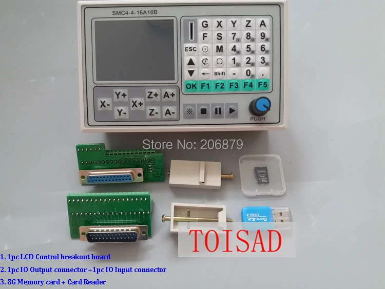 

Free Shipping 50KHZ CNC 4 Axis offline Controller Breakout Board Carving Engraved Machine Control System Card SMC4-4-16A16B Tool
