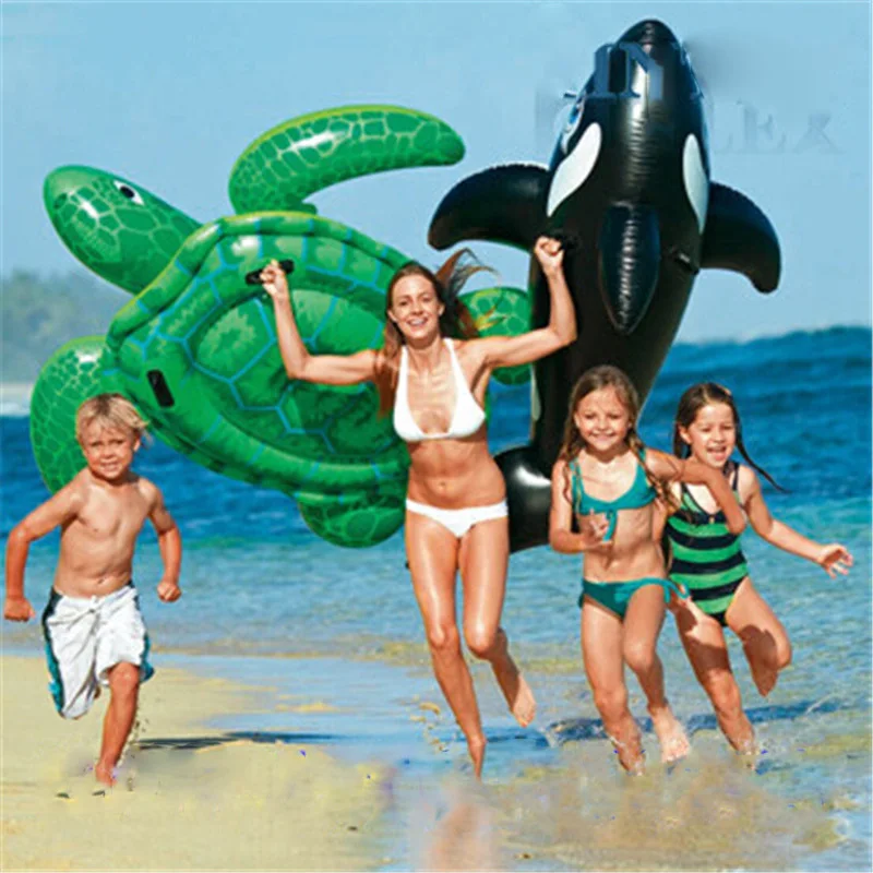 

New Big turtle Tortoise mounts bed children's inflatable forwater mounts floating row chair mounts swimming pool inflatable toys