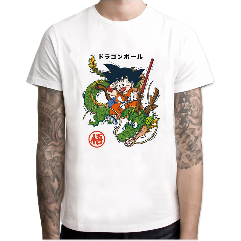 

dragon ball t shirt 2018 Summer Funny Short Sleeve Tshirt Mens O-neck Casual Tee shirt White Printed T-shirts MR4035