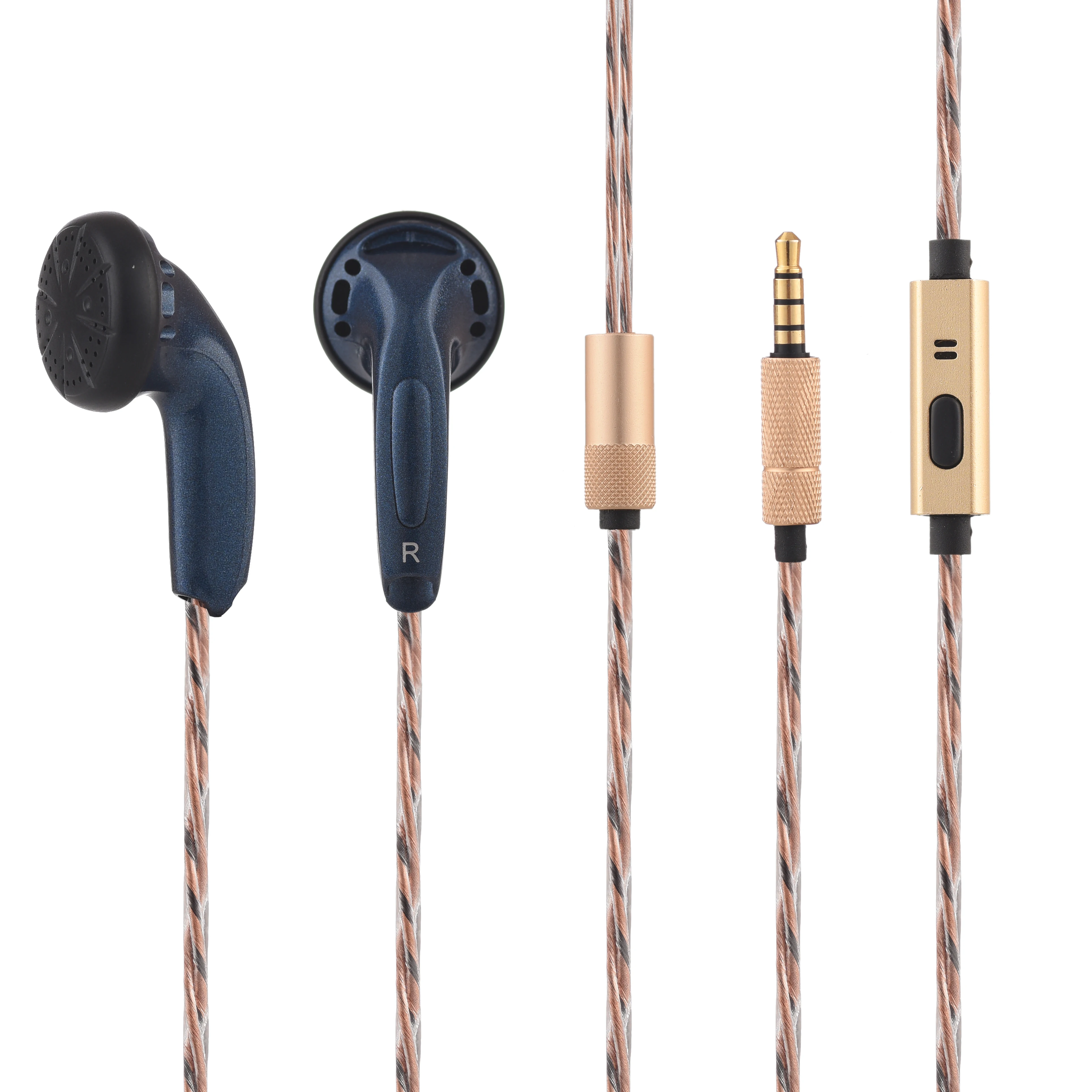 DIY EMX500 наушники вкладыши с плоской головкой микрофоном HiFi бас DJ тяжелый качество