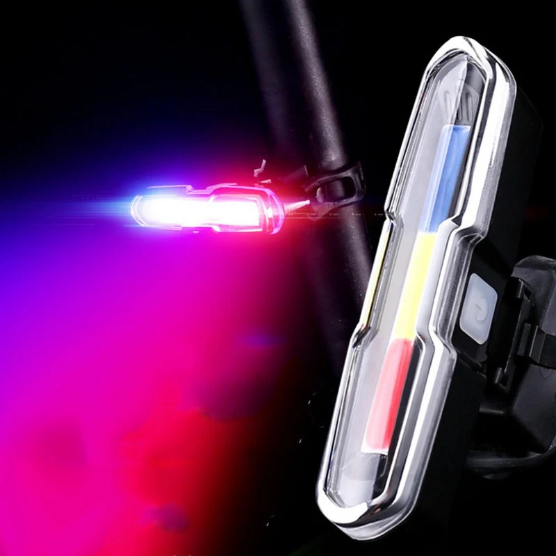 Discount USB Rechargeable Front Rear Bicycle Light Lithium Battery LED Bike Taillight Cycling Helmet Light Lamp Mount Bicycle Accessories 2