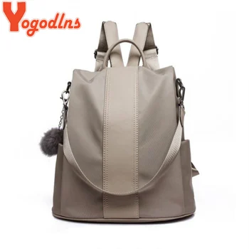 

Yogodlns Large Capacity Oxford Backpack Multifunctional Waterproof Fashionable Travel Knapsack Preppy Style Book Bags Students