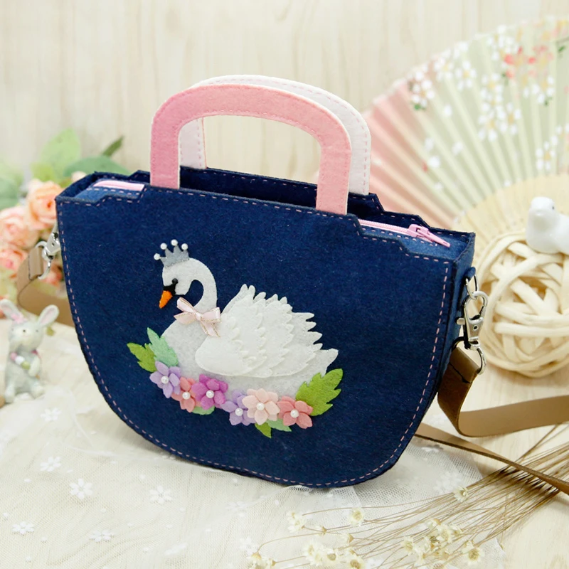 Серия Swan, войлочные сумки, сделай сам, женская сумка на плечо, ручная работа, Автомобильные украшения, бесплатный Режущий материал, посылка, ручная работа самостоятельно
