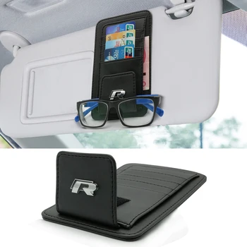 

Vehicle Sun Visor Glasses Holder Box Credit Card Case Bag for Volkswagen VW Polo Touareg Jetta Bora Jetta Golf Beetle CC Passat