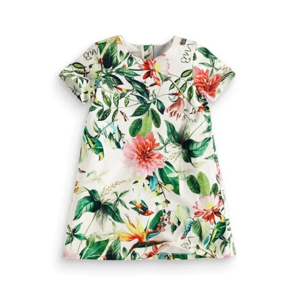 

Summer Kids Girls Flower Floral Print Princess Dress Toddler Baby Infants Short Sleeve Dress New