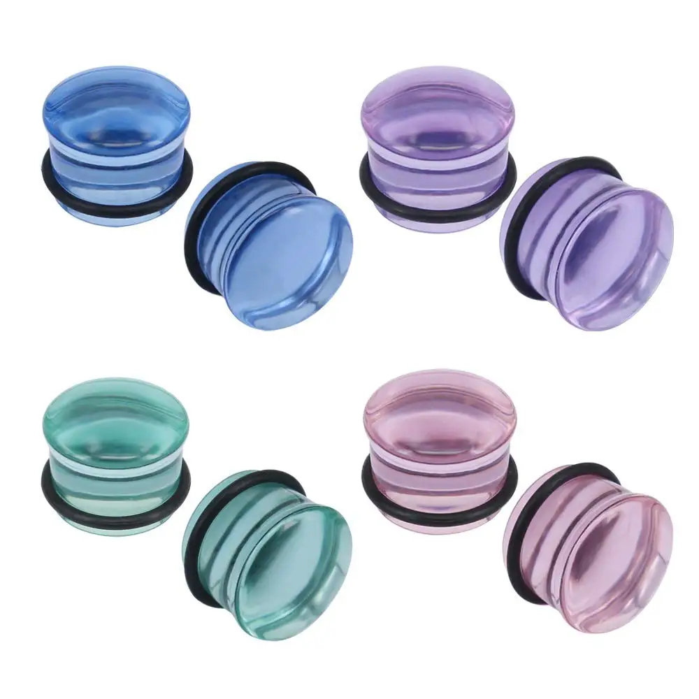

AOEDEJ Glass Stone Ear Tunnel Piercings Earring Gauges With O-Ring Women Plug Tunnel Jewelry Ear Stretchers Plugs and Tunnels
