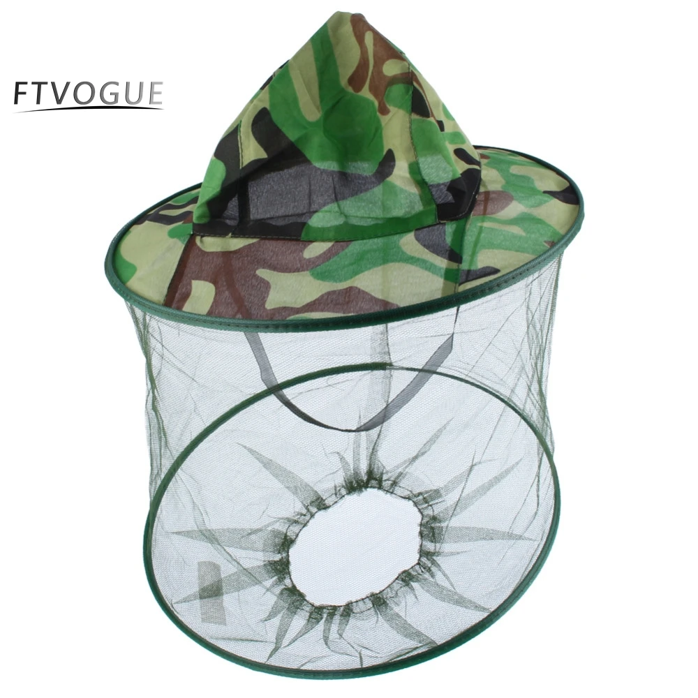 

Midge Mosquito Insect Hat Mesh Fishing Caps Head Net Face Protector Camouflage Travel Camping Kit High Quality