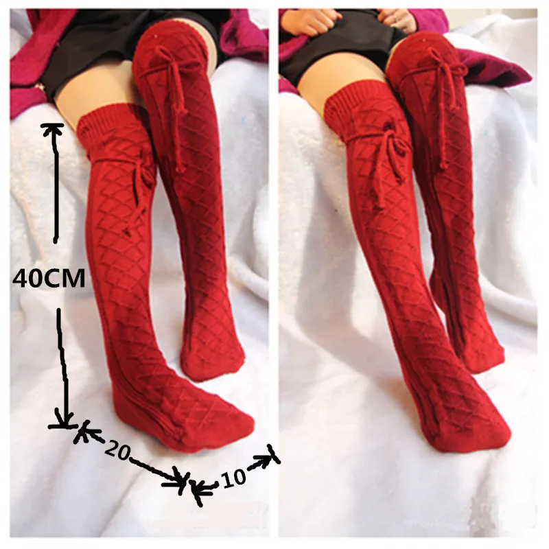 4 цвета осень зима выше колена носки сексуальные теплые тонкие высокие вязаные чулки для женщин женские кабель Длинные сапоги до бедра носки