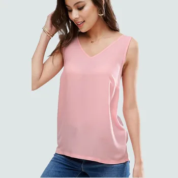 

Strappy Sale Polyester Spandex None Cropped Bustier Tank Tops 2019 Summer Hot Explosion Sleeveless Chiffon Vest Blouse Solid