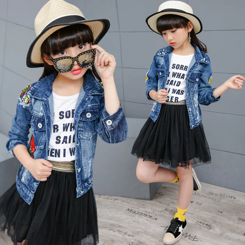 Unique Baby Rose Denim Jean Jacket