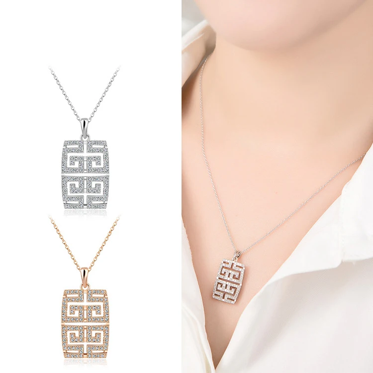 

Top quality fashion crystal Retro crystal pendant necklaces for women White &