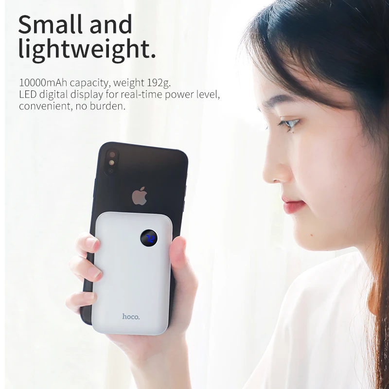 Cena HOCO Mini 10000mAh Power Bank 18W rodzaj usb C PD szybkie ładowanie + szybkie ładowanie 3.0 powerbank usb bateria zewnętrzna dla iPhone Samsung