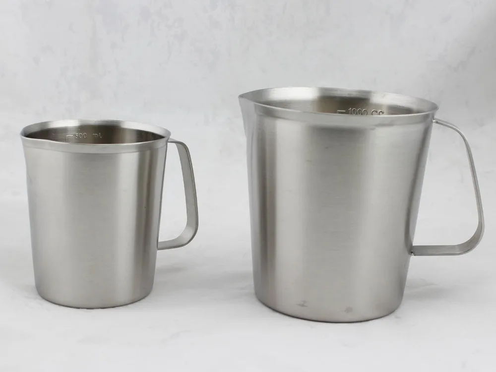 

500ml;1000ml Stainless Steel Kitchen Measuring Cup,W/ Engrave Graduation,Easy Grasp Handle,For Water,Milk,Juice,Large Capacity