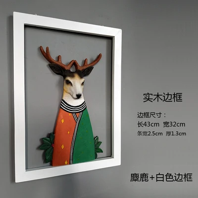  Elk pendant Personality three-dimensional relief Animal creative Nordic bedroom living room moose r - 32964460800