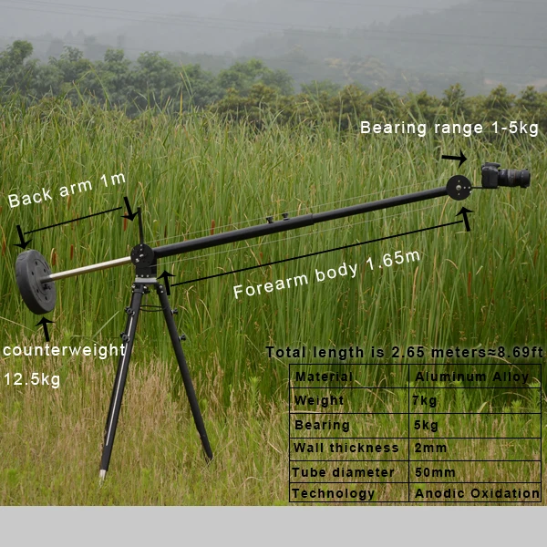 US $218.00 MultiFunctional Portable Mini Camera Crane Jib Video Grue Aluminium Alloy Crane Arm Pull Rope Control Rotating Rocker Arm