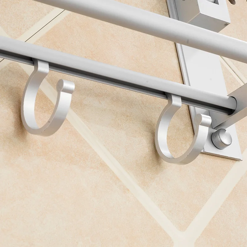 2 в 1 Складная полка для ванной/Крючок хранения полотенец|aluminium bathroom accessories|bathroom