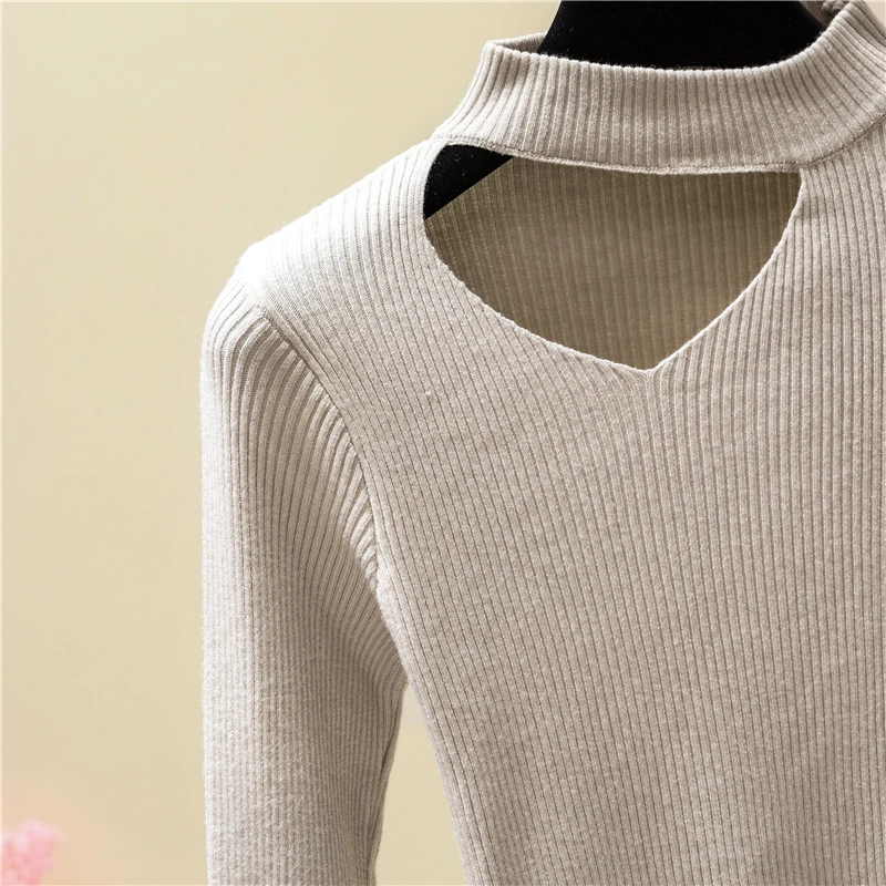Новинка весны, Модный женский свитер с дырочками, вязаный пуловер с длинным рукавом на осень и зиму, женский свитер
