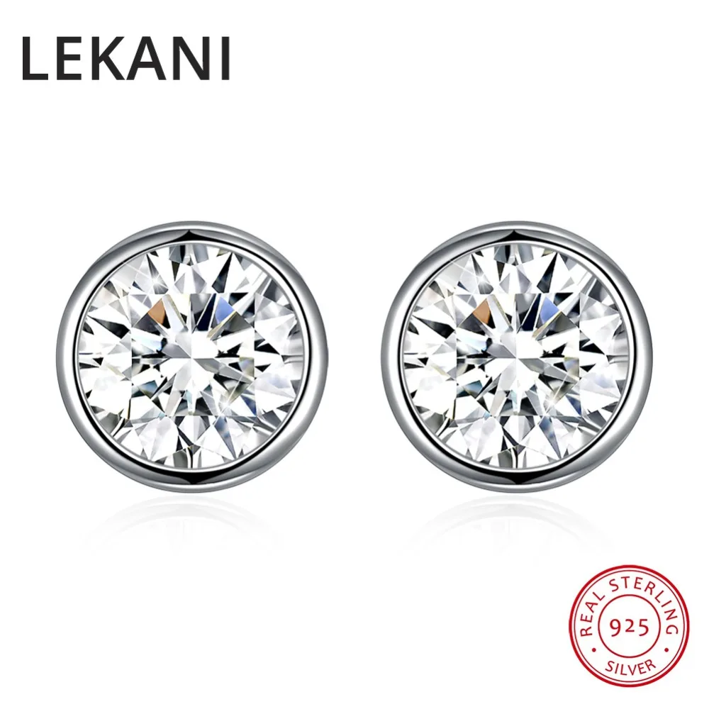 Простые круглые серьги гвоздики с кристаллами Swarovski серебро 925 пробы