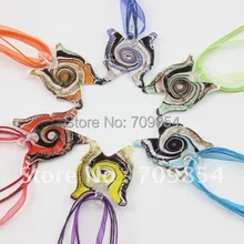 В форме бабочки 46*38 мм Лампа из муранского стекла кулон ожерелье серьги смешанный цвет/# FGH