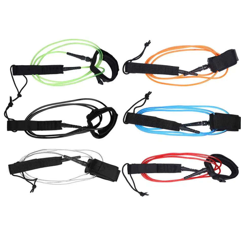 

1pc 5.5mm Water Sport Surfboard Leash 6ft Paddle Board Leash With Hook and Loop Closure For Beach Surfing Swimming 5 Colors