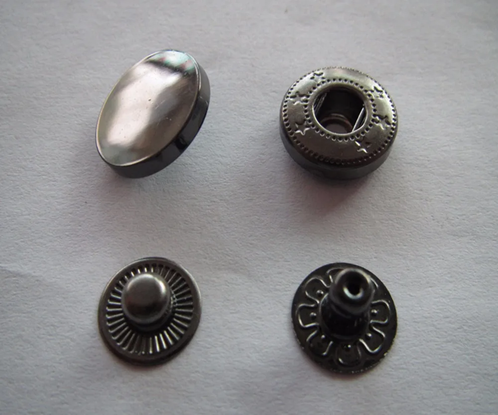 

Free shipping 15mm zinc alloy snap button plating black nickel press Jacket eiderdown button high grade 100set