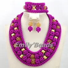 Костюм африканских Ювелирные наборы коренастый в нигерийском стиле Бусины Свадебный комплект ювелирных изделий роскошные свадебные украшения набор aej831