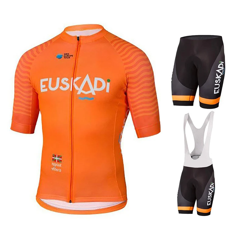 

2019 TEAM EUSKADI Orange PRO cycling jersey bibs shorts suit Ropa Ciclismo mens summer quick dry BICYCLING Maillot wear