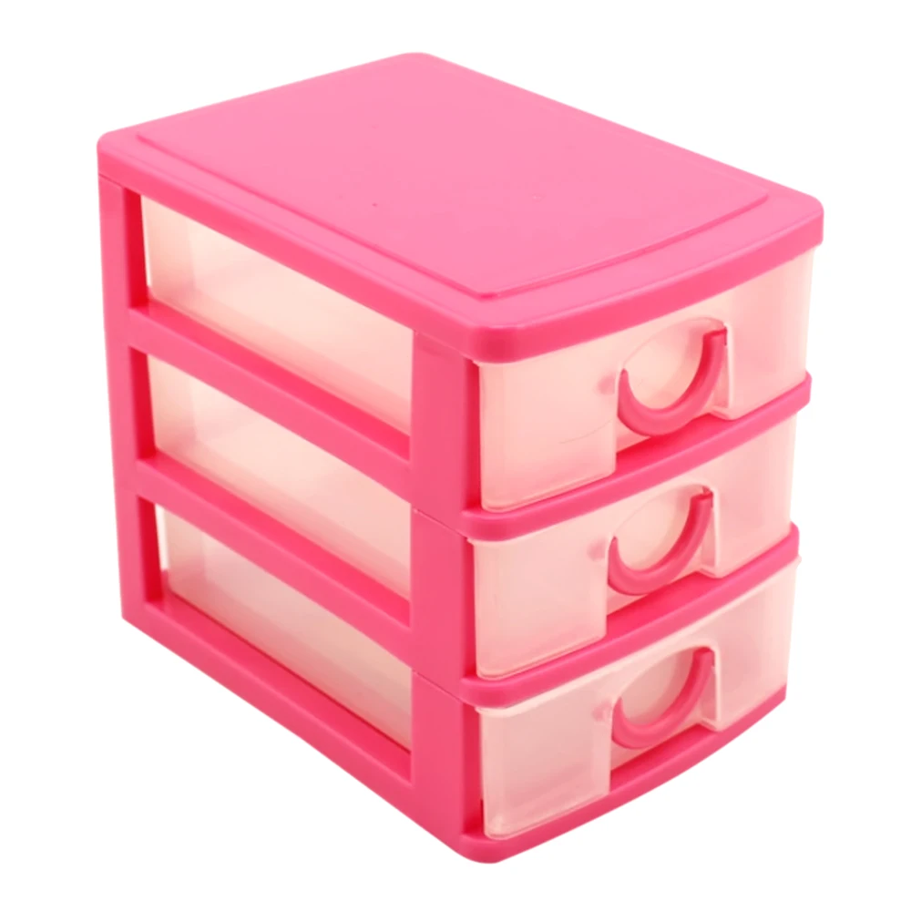 Mini 3 Drawer Plastic Storage Box Jewellery Box Top Christmas