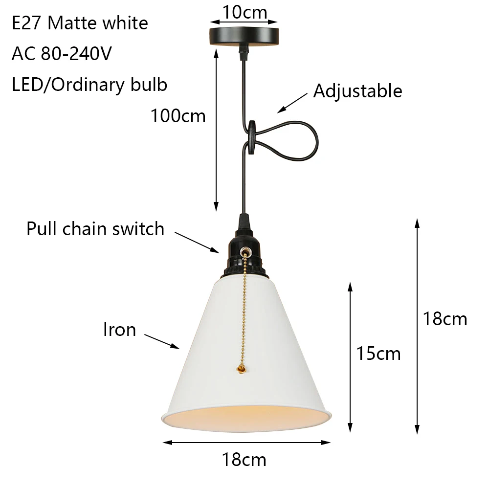 Современный Утюг роспись скандинавском стиле тянуть цепь переключатель подвесной светильник E27 светодио дный 220 В Творческий подвесной светильник кухонный зал hotel