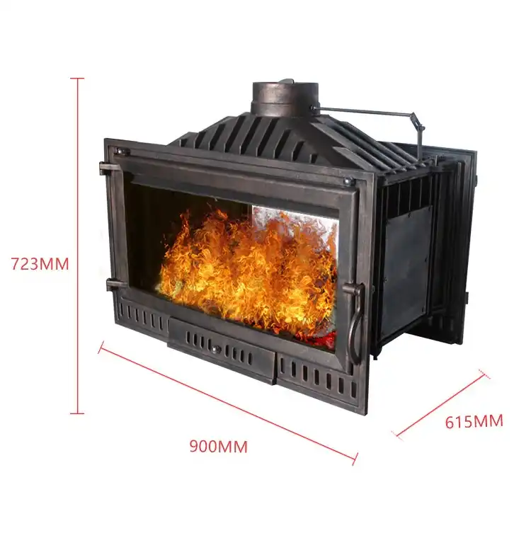Double Sided Wood Burning Fireplace 230kg Casting Iron Stove