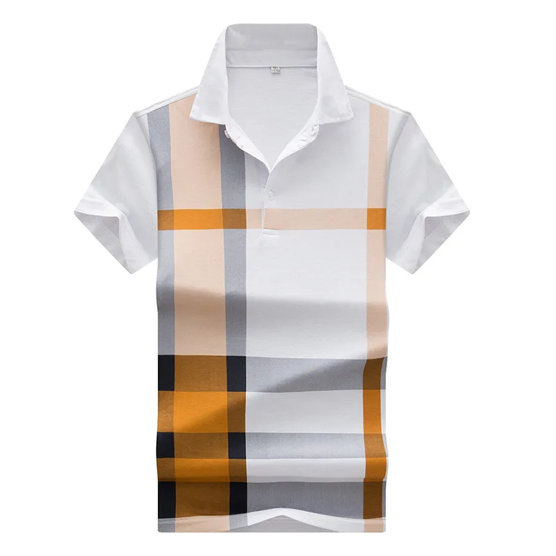 

High quality polo shirt men brand clothing short sleeve business casual plaid designer homme camisa breathable Asian size XXXL