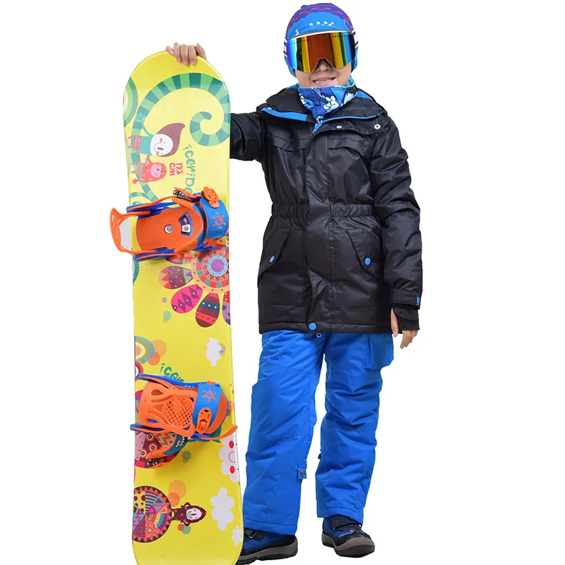Marsnow/Водонепроницаемые Детские лыжные костюмы для мальчиков и девочек, верхняя одежда куртки с капюшоном+ штаны, Детские Зимние теплые спортивные комплекты с курткой