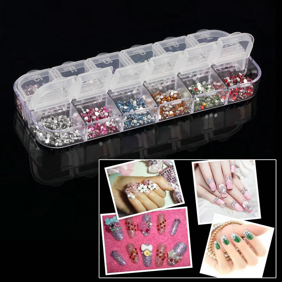 Buy 100pcs Mix 12 Color Round Circle Beads Nail Art