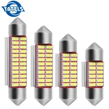 31 мм 36 мм 39 мм 42 мм C5W C10W 4014 SMD СВЕТОДИОДНЫЙ CANBUS без ошибок автомобильный фестонный светильник интерьерные купольные огни автомобильная карта крыша лампа для чтения белая