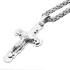 Collier en acier inoxydable 316 pour hommes et femmes, couleur argent, pendentif croisé, avec chaîne à maillons de 6mm 18-30 pouces, nouvelle mode ► Photo 3/6