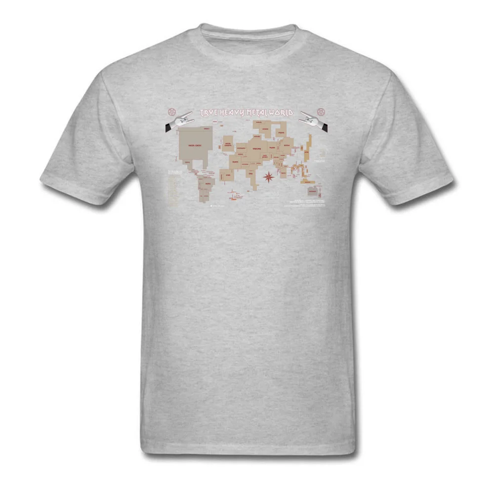Tops Tees True Heavy Metal World Map ostern Day Short Sleeve Pure Cotton Crewneck Men T Shirt Summer Sweatshirts Prevailing True Heavy Metal World Map grey