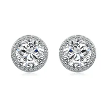 WEIMANJINGDIAN, Новое поступление, круглые серьги-гвоздики из фианита с бриллиантовой огранкой, покрытые белым золотом/желтым золотом