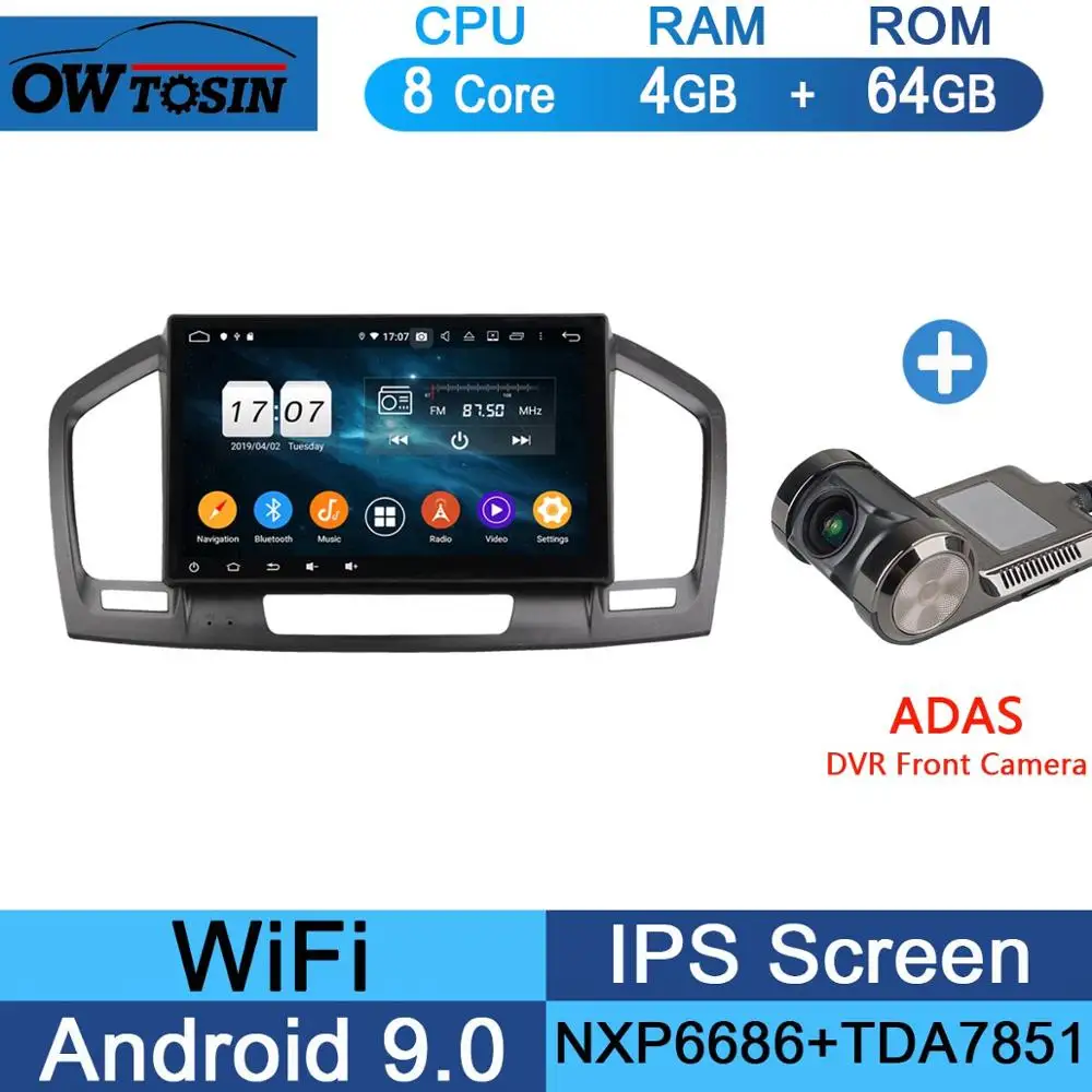 10," 8 Core 4G+ 64G Android 9,0 Автомобильный DVD плеер для Opel Vauxhall Opel Insignia 2008 2009 2010 2011 2012 2013 gps Navi Радио попугай BT - Цвет: 64G Adas Camera