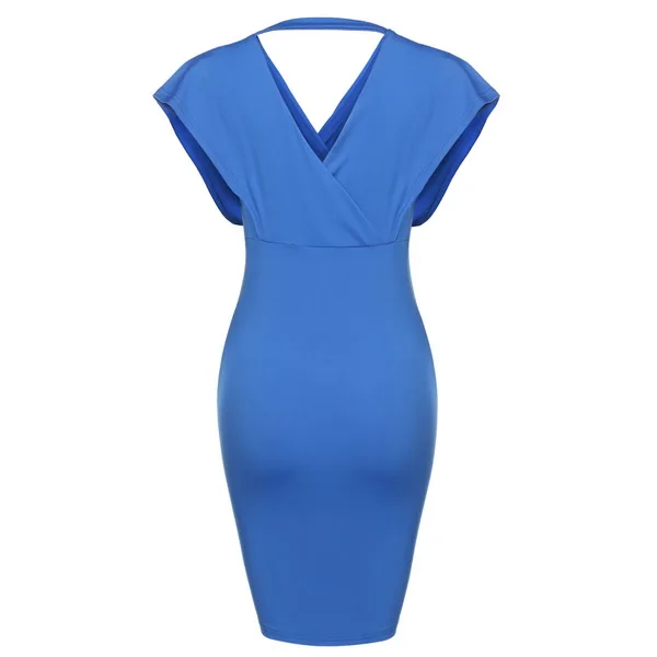 V-Neck Slit Short Sleeve Bodycon Dress with Free shipping | Uniqistic.com