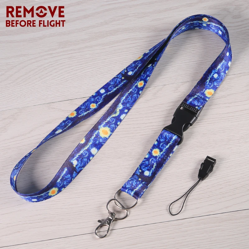 Novelty-Van-Gogh-Starry-Night-Lanyard-For-ID-Badge-Card-Pass-Gym-Mobile-Phone-USB-Badge (3)