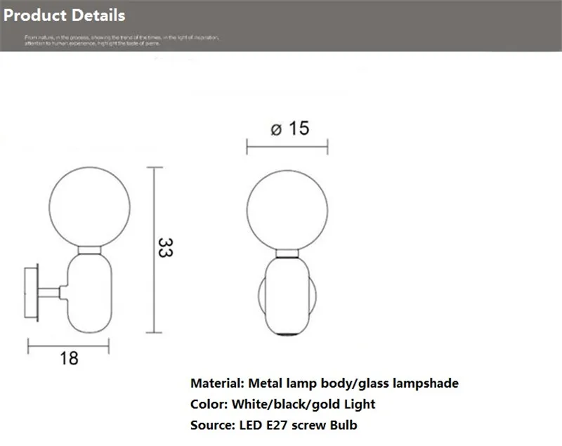 Современная стеклянная настенная лампа дизайнерский стеклянный шар светодиодный настенный светильник настенное освещение приспособление для прикроватной гостиной прихожей