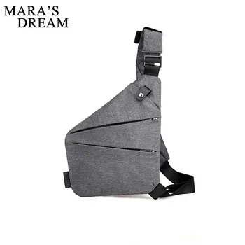 

Mara's Dream Men Sling Bag Oxford Anti Theft Crossbody Solid Color Double Zippers Shoulder Chest Bags for Travel Crossbody Bags