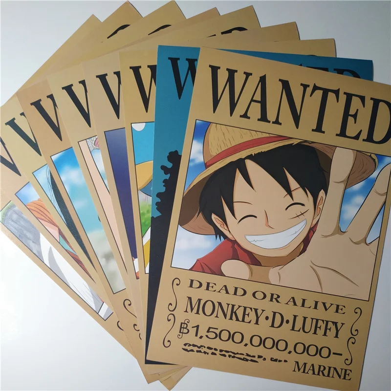 9*(42x29 см) Новый one piece wanted плакаты аниме наклейки на стену Луффи игрушки Санджи и