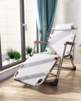 

Aluminum Beach Yard Pool Folding Reclining Adjustable Chaise Lounge Chair Office Portable Chair Single Bed with Dust-proof Cover