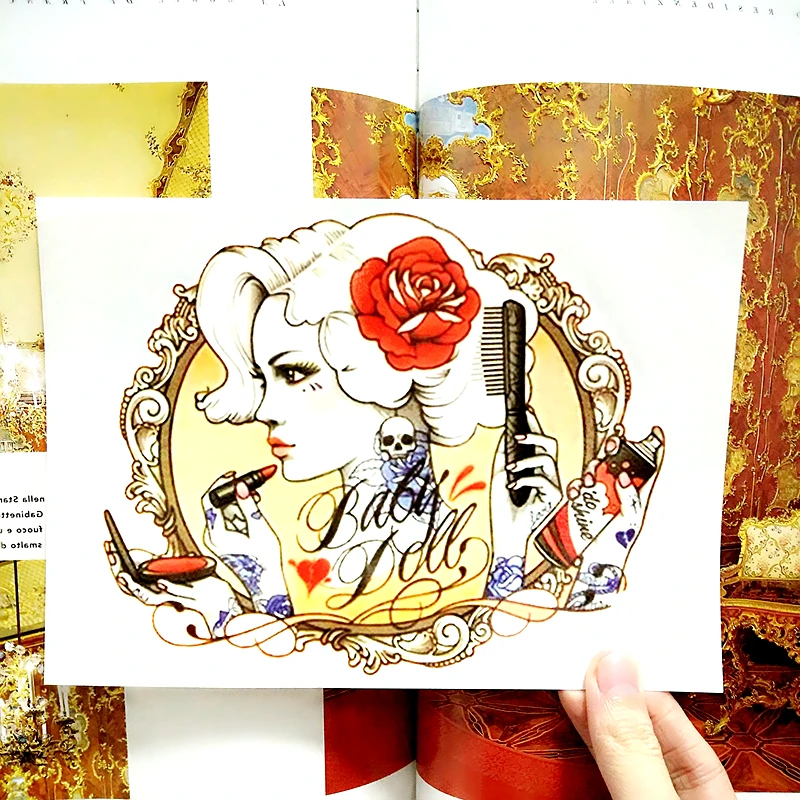 Blonde Baby font b Dolls b font Temporary Body Art Flash Tattoo Sticker 21 15cm Waterproof
