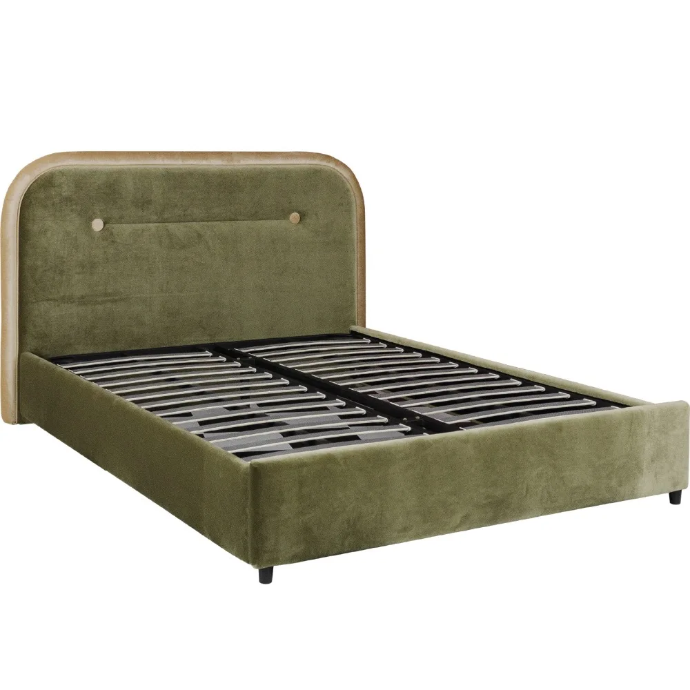 [InYard proper oxygen] white velvet bed/soft covered wooden bed/imported cloth art double bed designer northern Europe