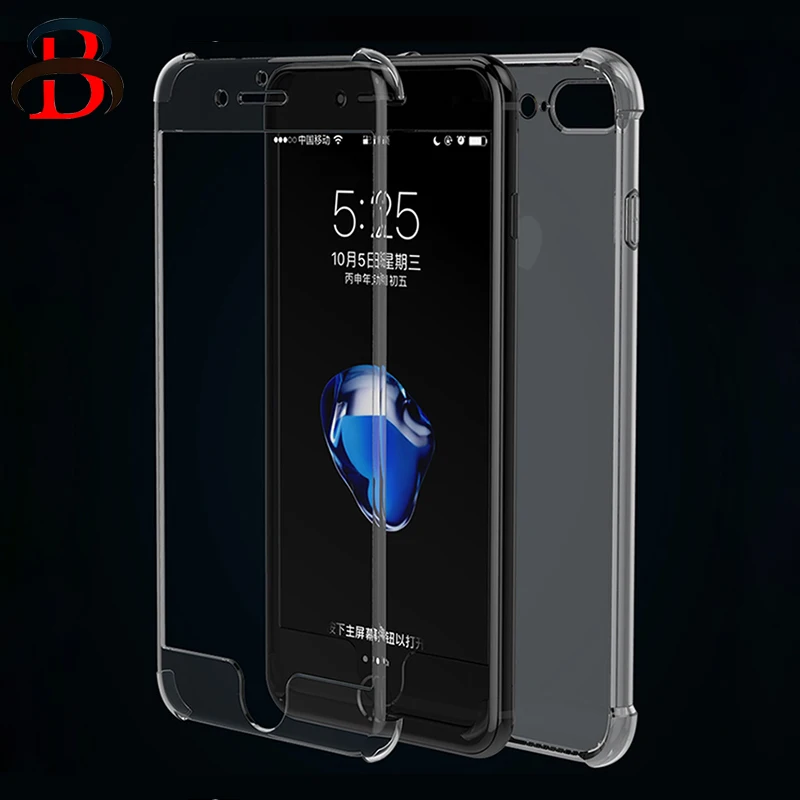 

HD Clear TPU Case for iPhone 7 Plus for iPhone 7 Cases 360 All Protection 2 Layer Apart Soft Silicone Cover for iPhone 7