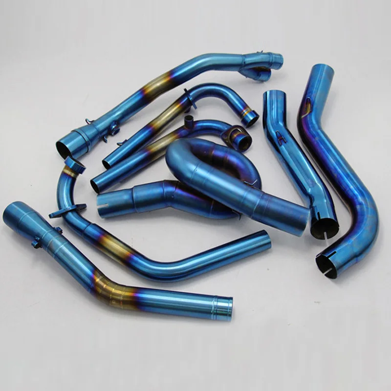 

Motorcycle Exhaust Middle Pipe Muffler Through Hole Exhaust Case for BENELLI BJ300GS BJ300GS THL300